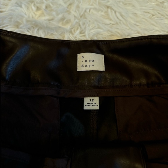A New Day Brown Pleather Pants Brown Pants Fall Pants Pleather Pants - Picture 4 of 5